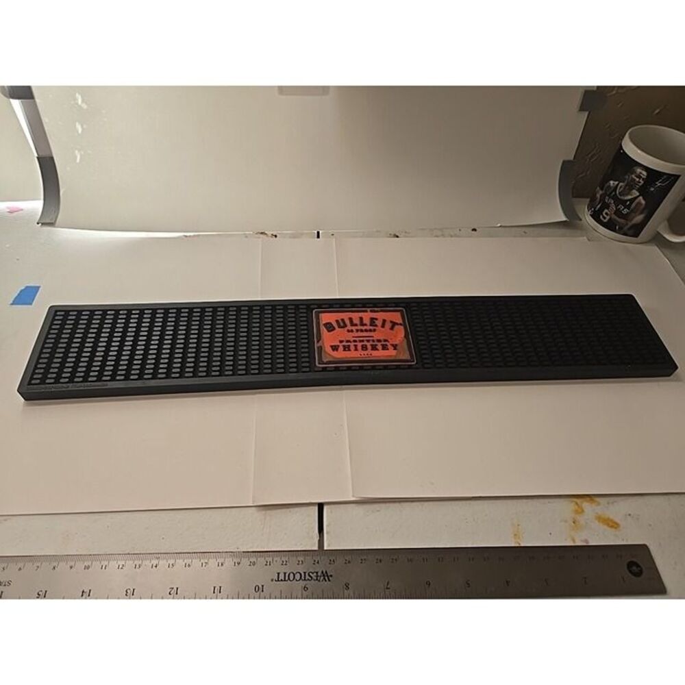 Bulleit Bourbon Whiskey Beer Spill Rail Bar Mat 3 1/2" X 23 1/2" restaurant